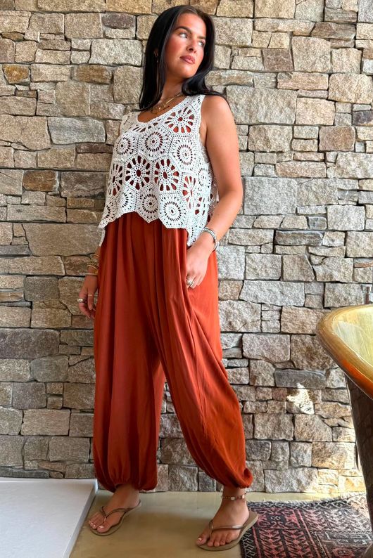 Hadley Crochet Tank White